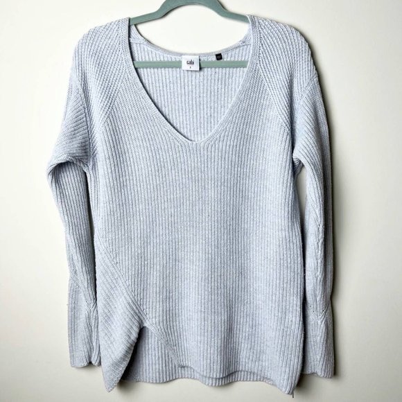 Sweaters - Deep V Pullover Tunic Sweater